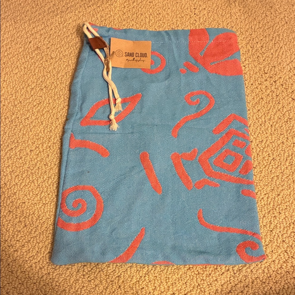 Brand new Sand Cloud Mystery Pouch X-large Blue and Orange